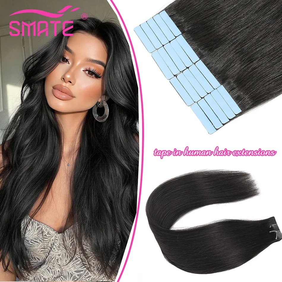 smate-invisible-tape-in-human-hair-extensions-natural-straight-hair-easy-to-wear-for-women-12-26-inches-20-40pcs-per-pack