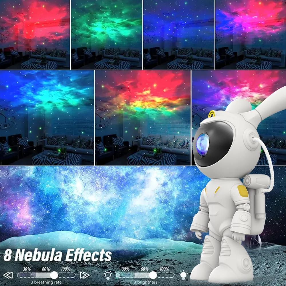 LED Space bunny Star Projector Night Light Adjustable 8 modes Remote Control   Projector Lamp  Kids Bedroom Decor