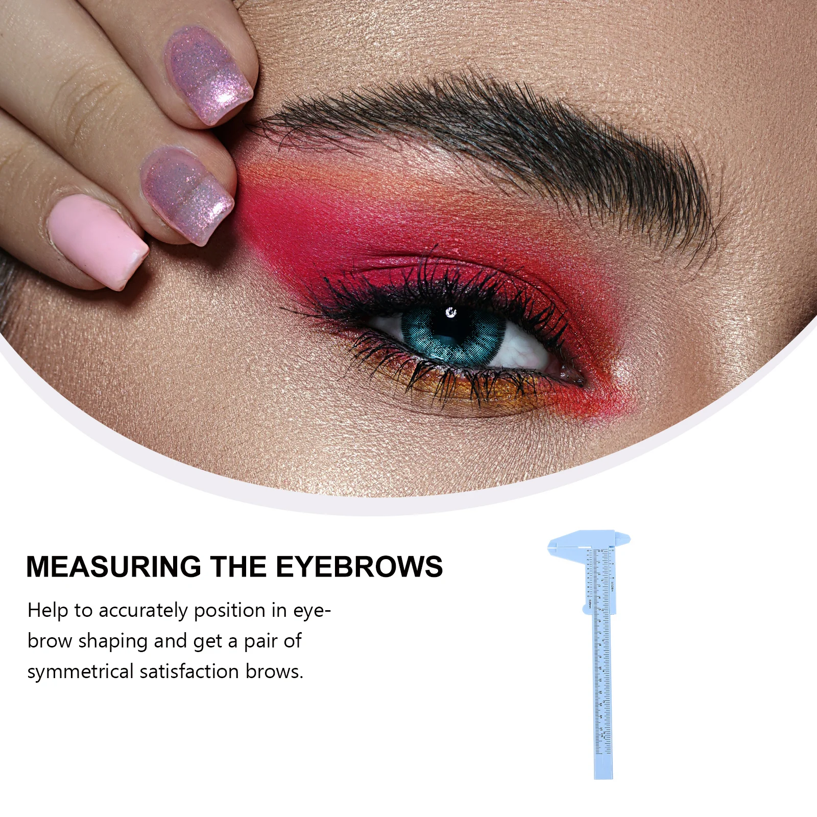 

2Pcs Eyebrow Measuring Ruler Light Blue Professional Makeup Tool for Symmetrical Brows Microblading Permanent Eyebrow Shaping