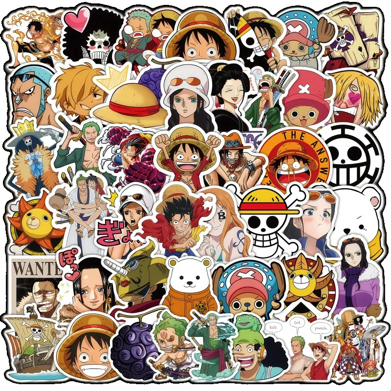 Image of 50 Stück One Piece Aufkleber, niedliche Cartoon-Chibi-Figuren Luffy und Nami, DIY Deko-Sticker, Anime-Merchandise, Gepäck-Graffiti, Spielzeug, Geschenk