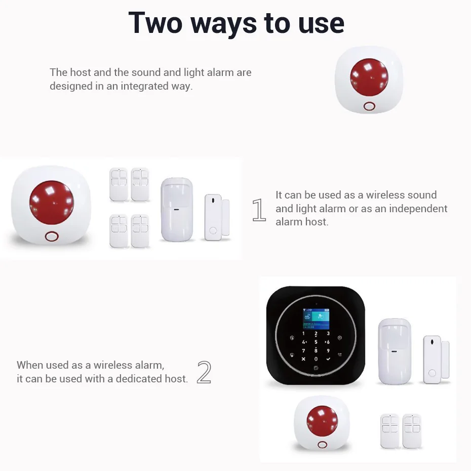 KERUI 110db Loud Alarm Siren Strobe Red Light 433MHz Wireless Indoor Flashing  Horn for G12 G20 G30 G34 G60B G70 Alarm System