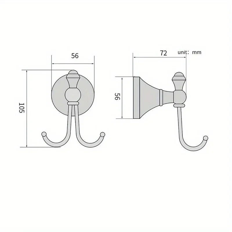 Vintage Style Antique Brass Towel Hook Wall Mounted Robe and Coat Hanger with Brushed Finish for Bathroom and Clothes