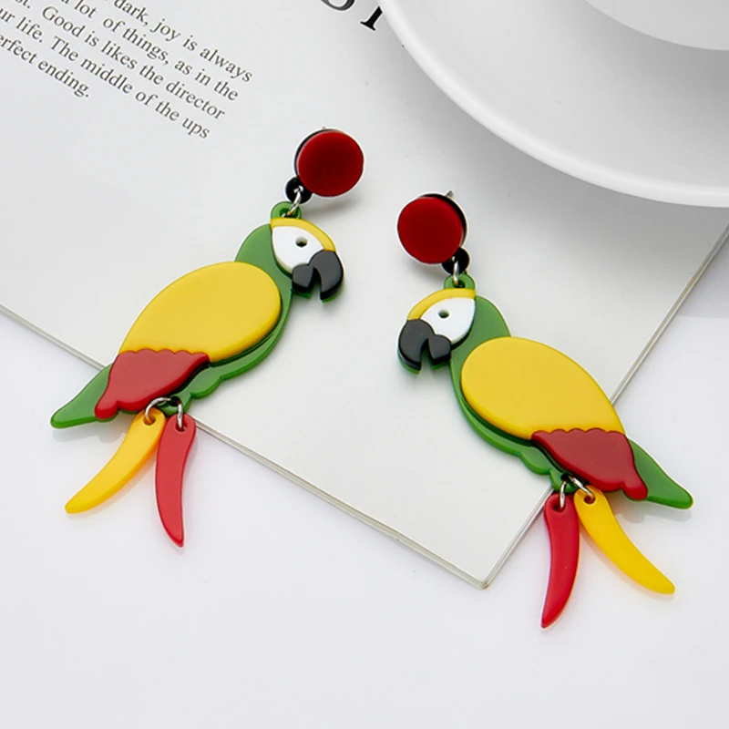 YAOLOGE New Trend Unique Designs Acrylic Earrings For Women Fashion Cartoon Long Pendant Ear Jewelry Girls Party Gifts серьга