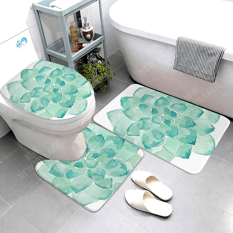 Anti-slip Bath Mat Bathroom Rug Shower Mat Decorative Absorbent Foot Mat Entrance Bathtub toilet rug simple Nordic Modern plant