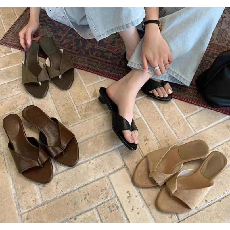 Summer Women Clip Toe High Heel Slippers Fashion Dress Slide Ladies Outdoor Evening Party Sandalias