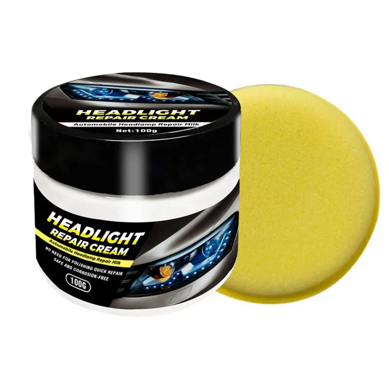 Headlight Cleaner Auto Headlight Coating Paste Efficient Car Restore And Protect Headlight Restoration With Sponge For Lenses