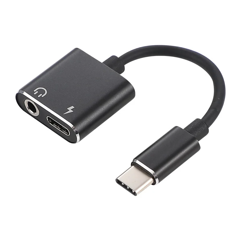 

2-in-1 USB C harging and Audio Type To 3.5mm Aux Headphone Jack Adapter for Samsung Huawei Oneplus Earphone Able