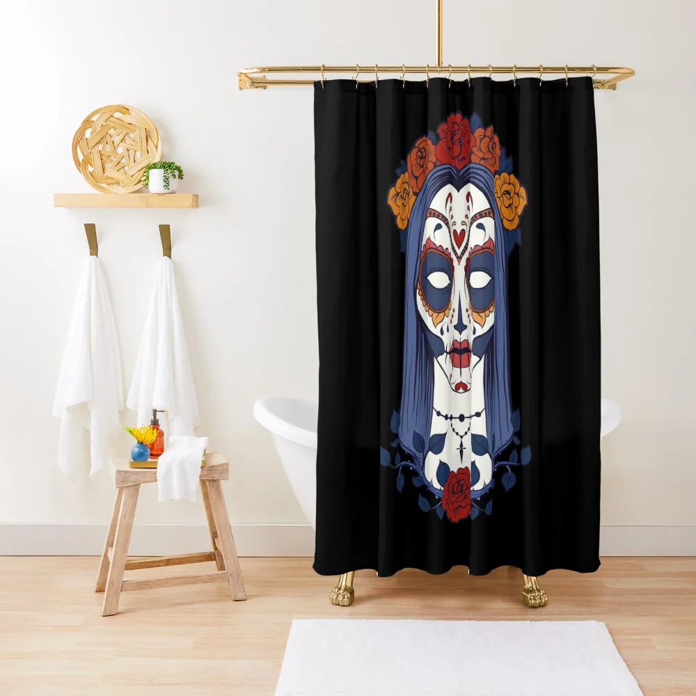 

Sugar skull woman Shower Curtain Bathroom Box Waterproof Shower Luxury Bathroom Shower Bathroom Deco Curtain