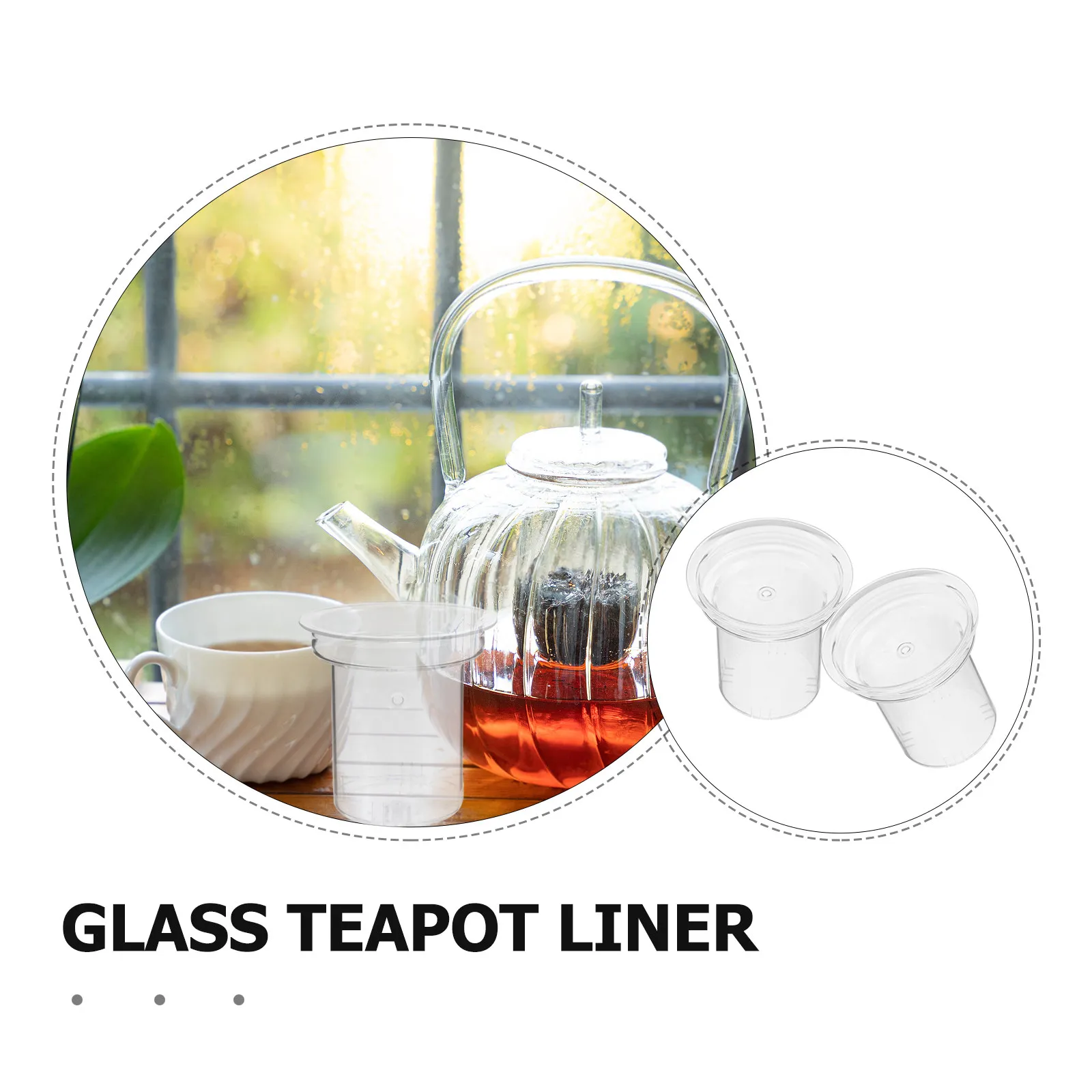 2Pcs Glass Tea Infuser Strainer High Borosilicate Replacement Filter Insert for Loose Tea Leaves Teapot Infuser Spare Part