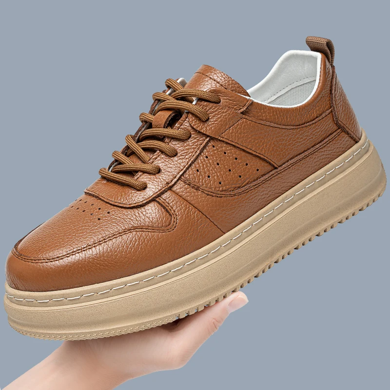 

Spring and Summer New Trendy Versatile Slip-on Shoes, Thick-soled Business Leather Shoes, Hand-sewn Casual Slip-on Shoes