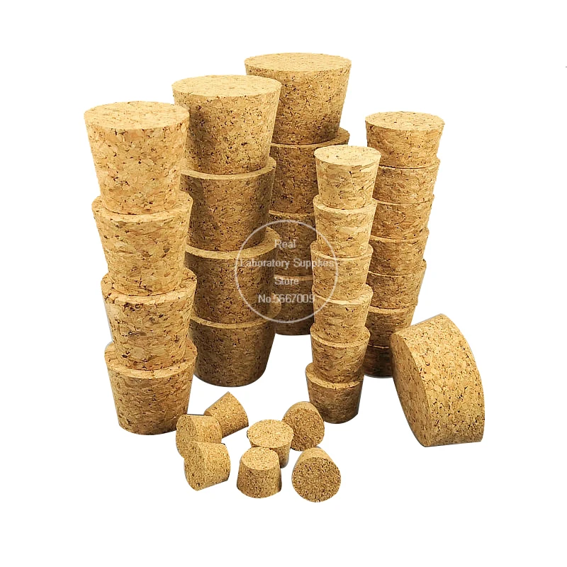 100pcs 7 5mm-30mm Wood Cork Stoppers for Test Tube/Essential Oil Bottle/Small Glass Vial
