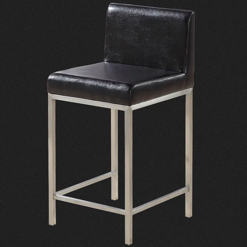 Silla de Bar con respaldo para desayuno, silla reclinable nórdica aterciopelada de cuero Industrial de lujo impermeable, Cabeceros Retro, muebles modernos