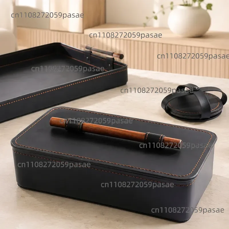 Cosmetics Storage Box Saddle Leather Jewelry Box Desktop Organizer Nordic Simple Light Luxury Home Storage Box