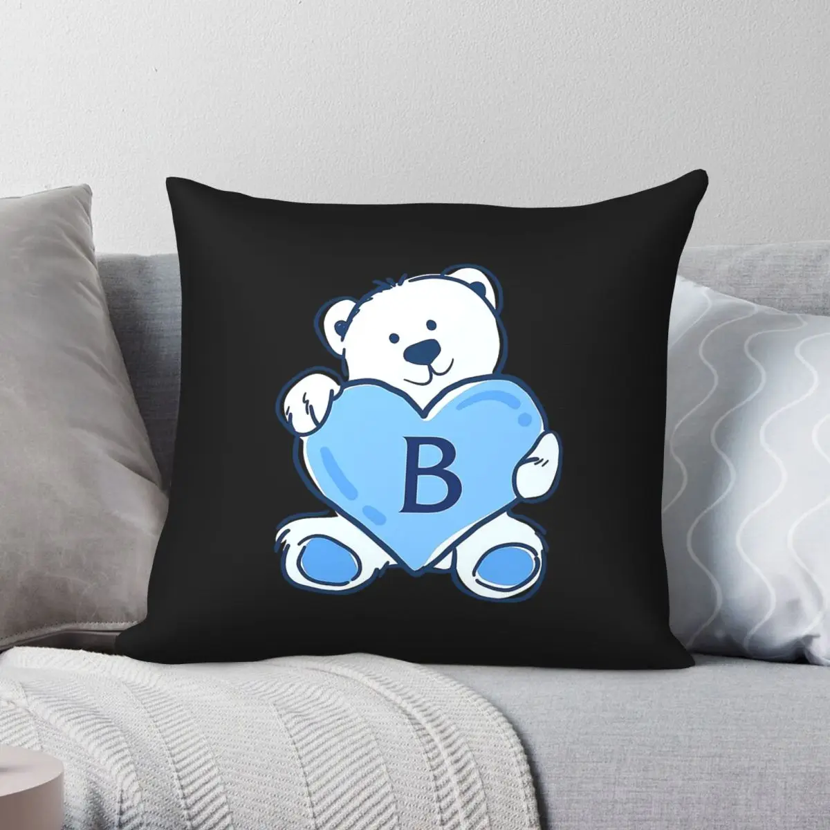 Barnard College Millie Bear Square Pillowcase Polyester Linen Velvet Pattern Zip Decor Pillow Case Home Cushion Cover 18