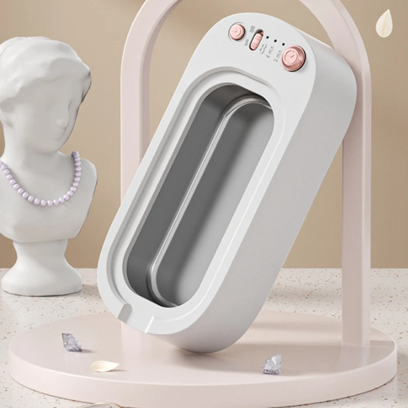 ジュエリークリーナーポータブル 3 ギア高周波振動クリーナージュエリー、メガネ、指輪ダイヤモンド、コイン、時計用-グリーン耐久性