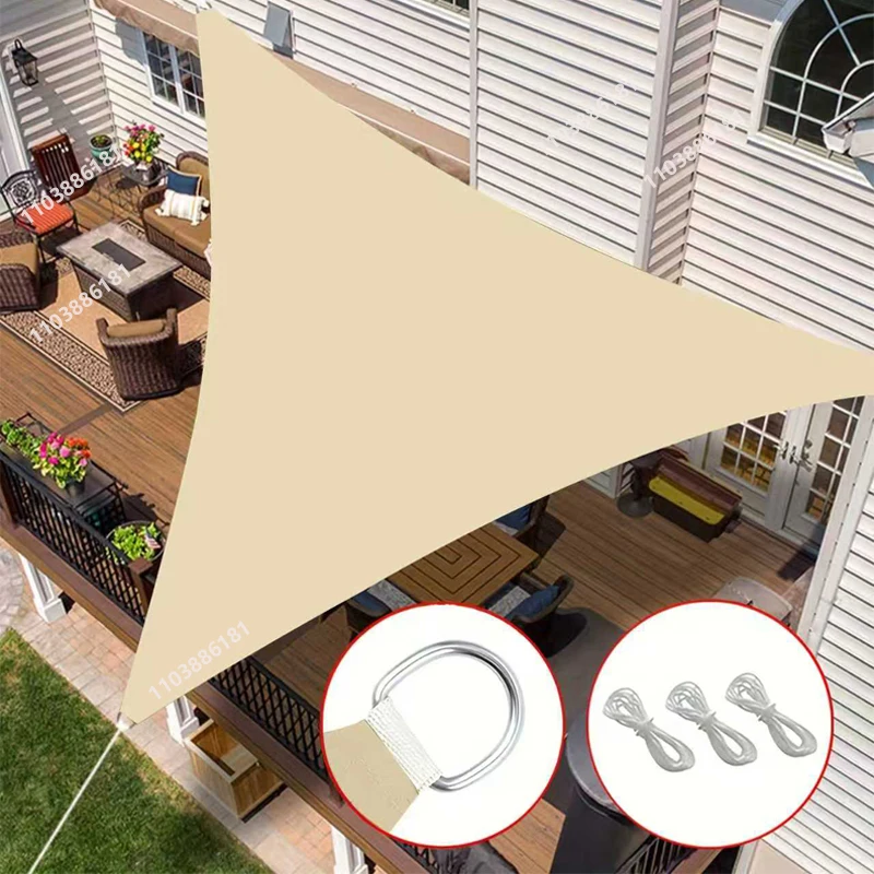 Voile d'ombrage triangulaire multi-tailles, imperméable, pour jardin extérieur, Patio, fête, protection solaire, auvent pour plage, Camping, piscine