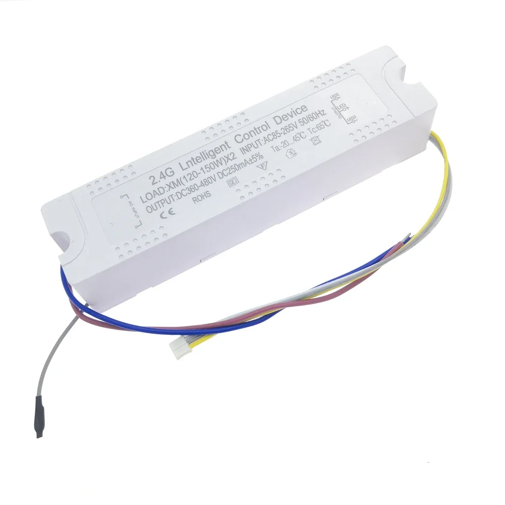 Driver de led inteligente AC85-265V 2.4G 24-40Wx2 40-60Wx2 60-80Wx2 80-120Wx2 120-150Wx2 250mA Transformador de fonte de alimentação com