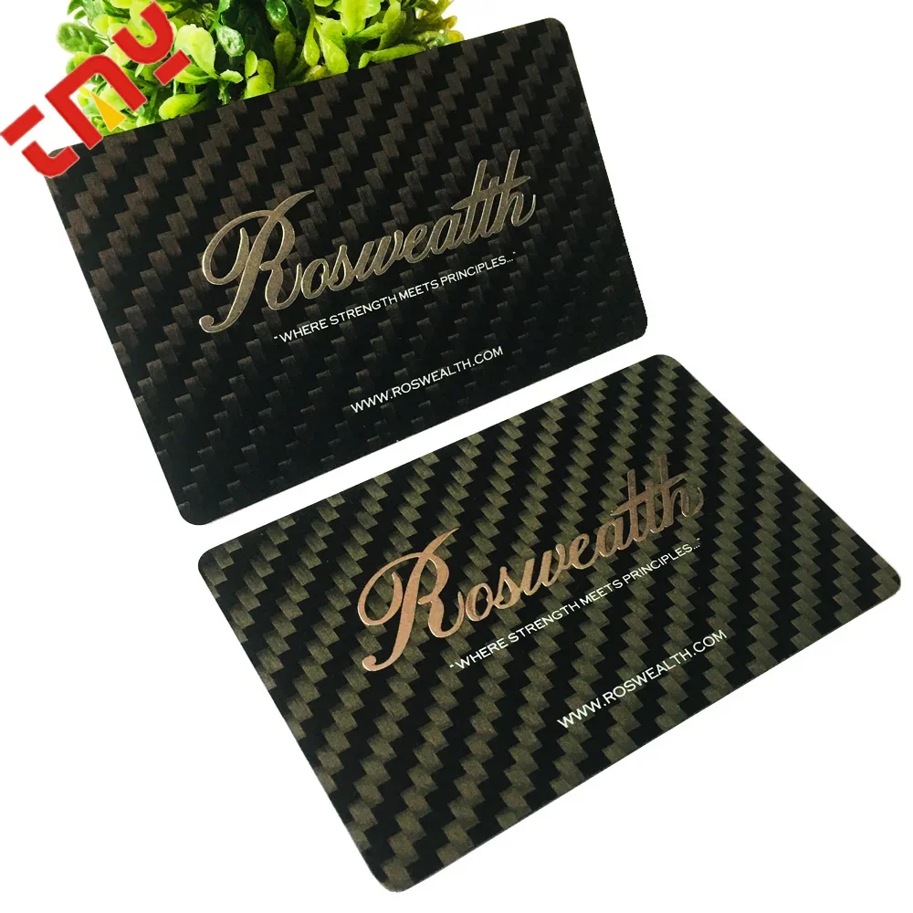 

Custom 85*54mm Matt Finish Silkscree Print Metal Logo Business Fashion Slim Plastic PVC Carbon Fiber Card for Sale