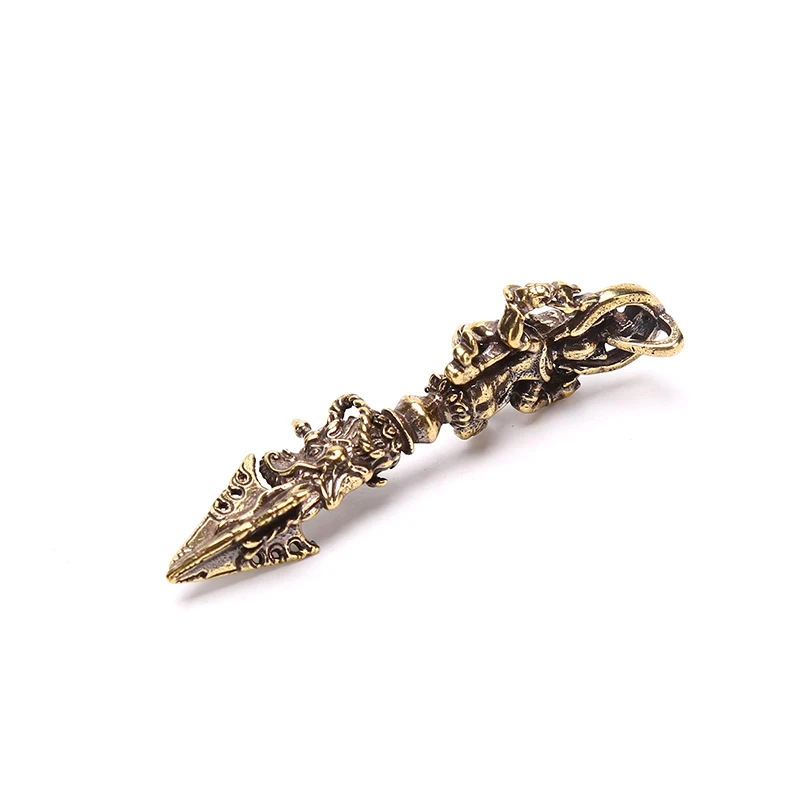 1PC Brass Elephant God of Wealth Vajry Pestle Pendant for Lucky Car Keychain Key Ring Bag Car Key Holder Party Gift