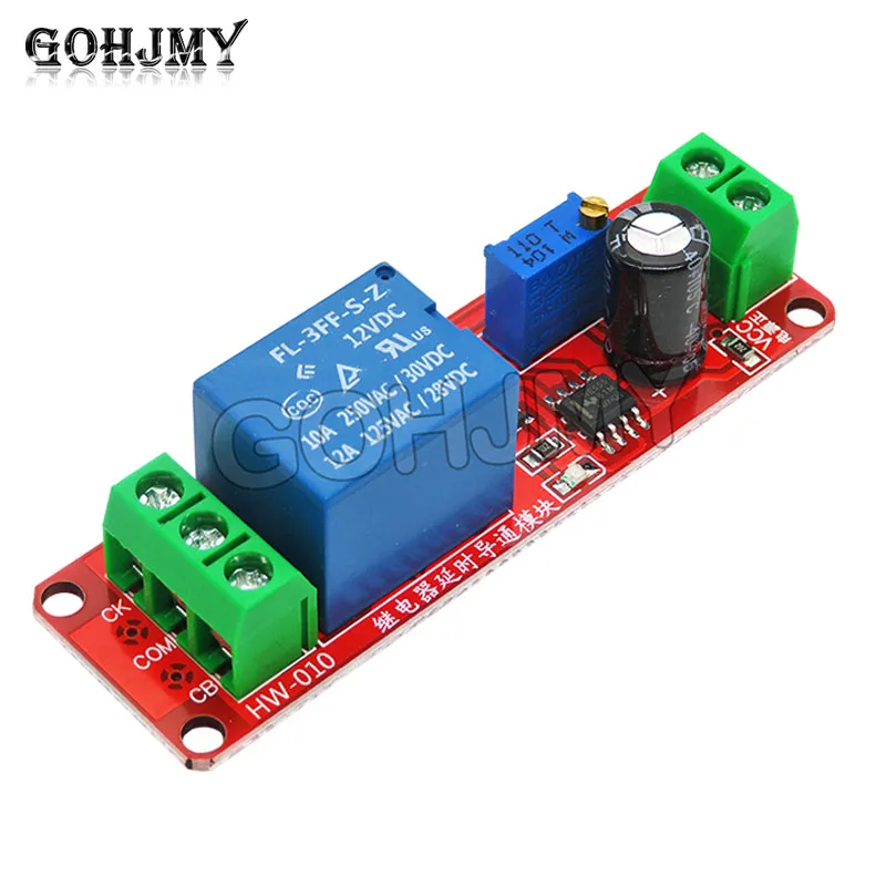 NE555 delay module monostable switch relay delay on/off switch (12V) automotive electrical delay