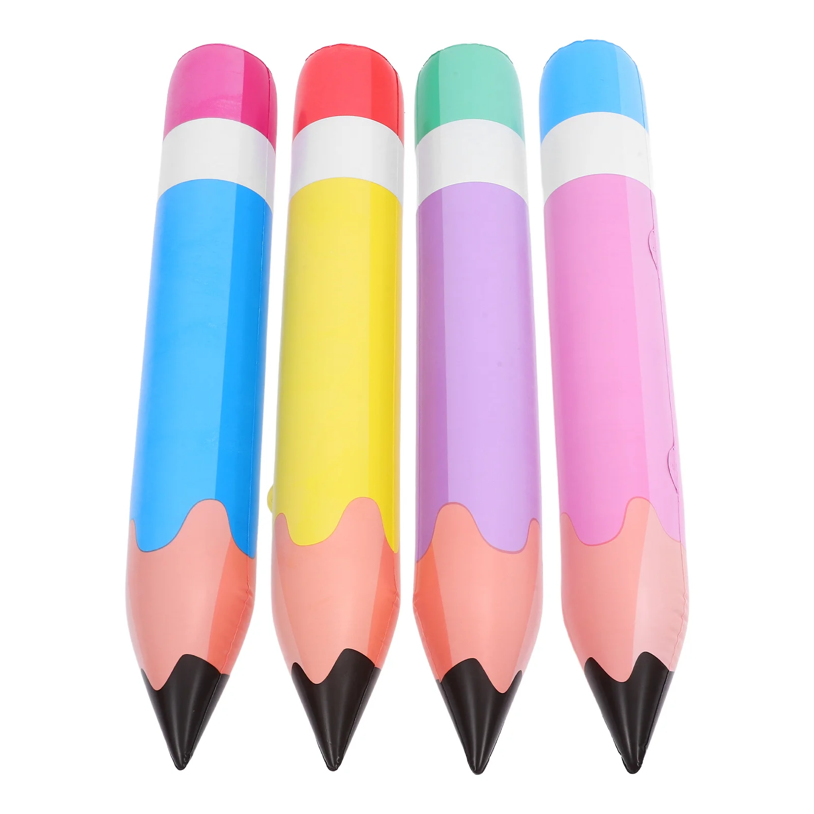 4 Pcs Inflatable Pencil Crayon Giant Big Decorative Props Grad Gift Pvc Tall Party Favor Preschool Kids Toys Balloon