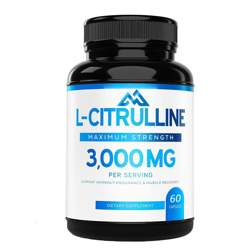 3000 milligrams of L-citrulline supplement (60 vegetarian capsules) - Endurance, exercise performance - Men\'s supplement-