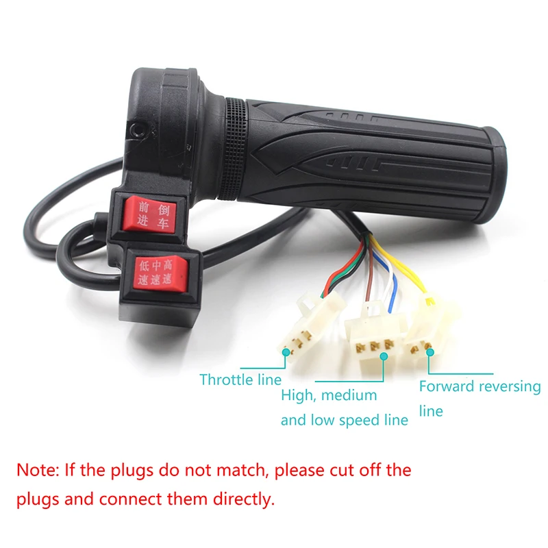 Ebike Twist Throttle Controller With Push Forward And Reverse Botton Electric Bike Throttle Control Speed Handle Grip