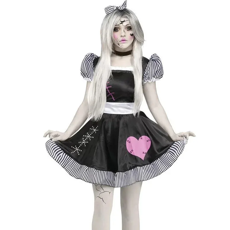 HAni 2025 Women's carnival , terrible evil circus clown costume, broken voodoo doll, cosplay dress, dream evening dr ☆★ww