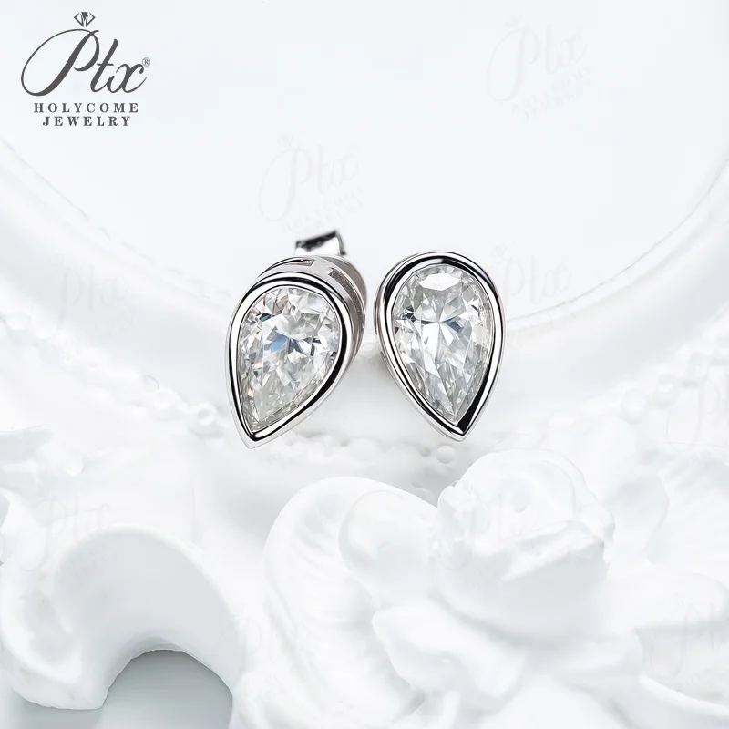 ARMEN-Ohrstecker, Moissanit-Diamant, D-Farbe, VVS1, Klarheit, 925er Sterlingsilber, hypoallergener Schmuck für Damen, Charms, Geschenk – Detail 12