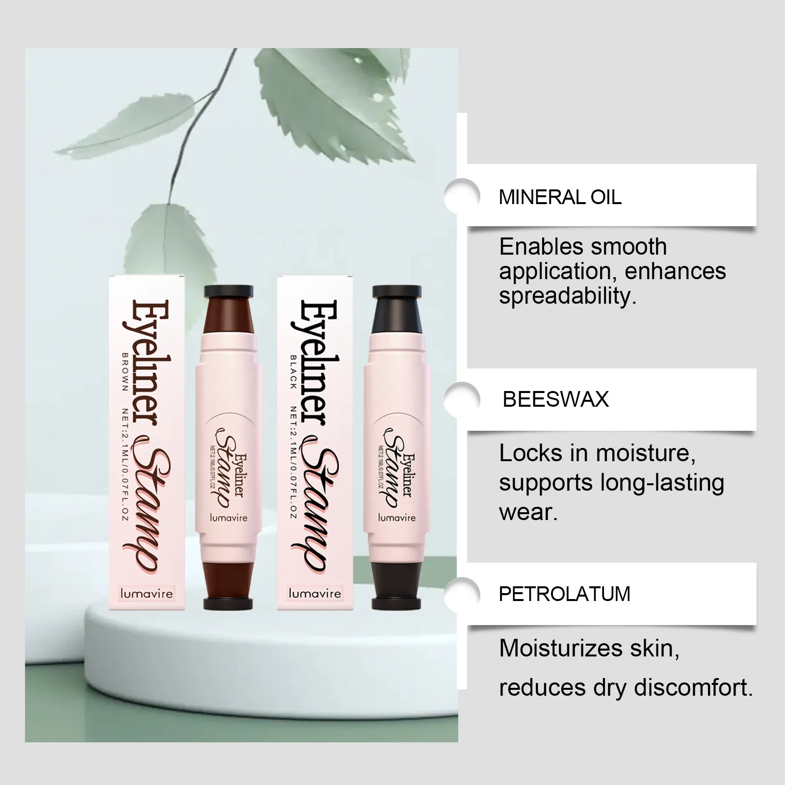 Delineador de Ojos a Prueba de Agua en Formato de Sello - Pigmentado, Suave, Resistente a las Manchas, de Larga Duración y Fácil de Usar para una Definición Perfecta de los Ojos