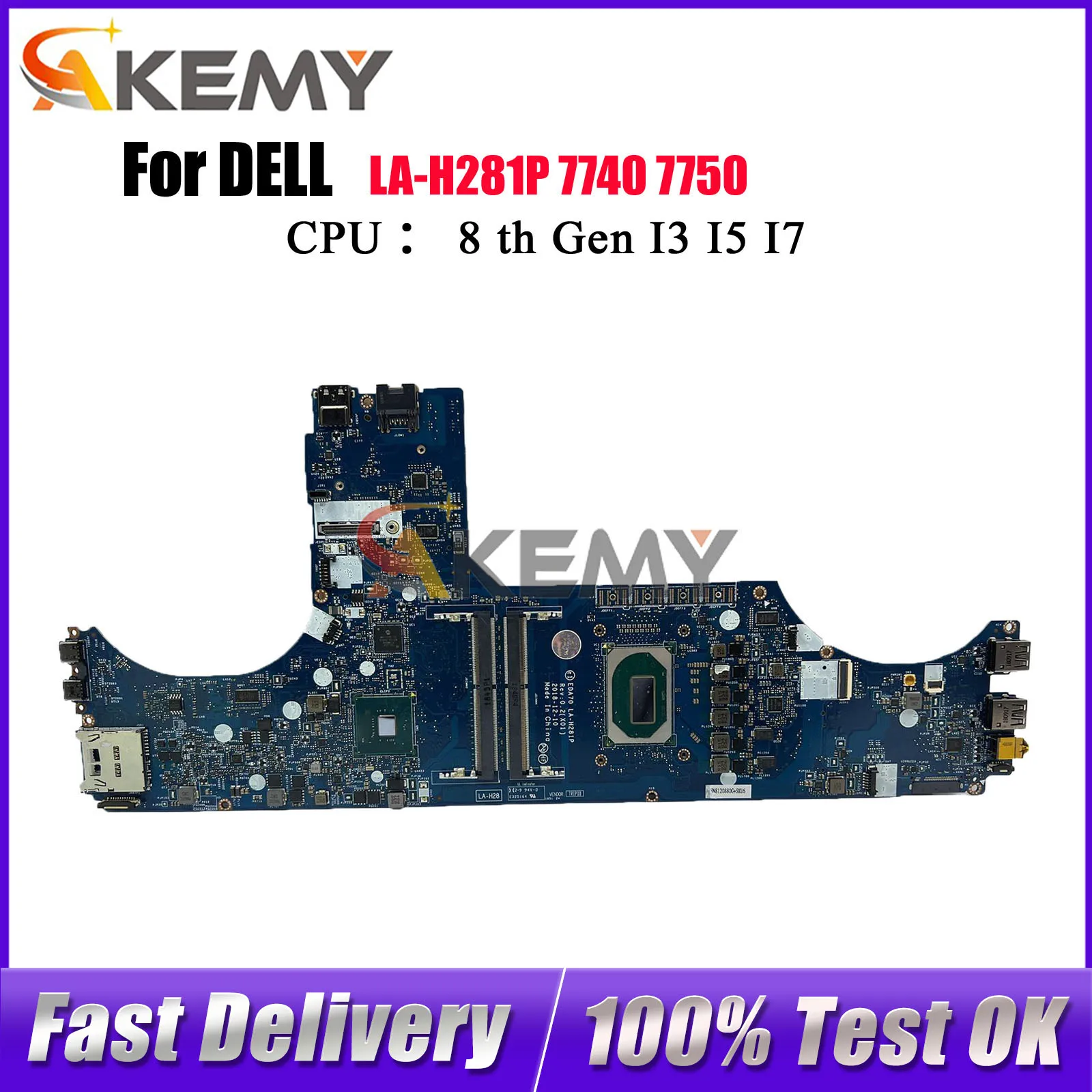 

Материнская плата для ноутбука Dell Precision 7740 7750 LA-H281P с процессором E-2276M CN-0MPVGK, 100% полностью протестирована