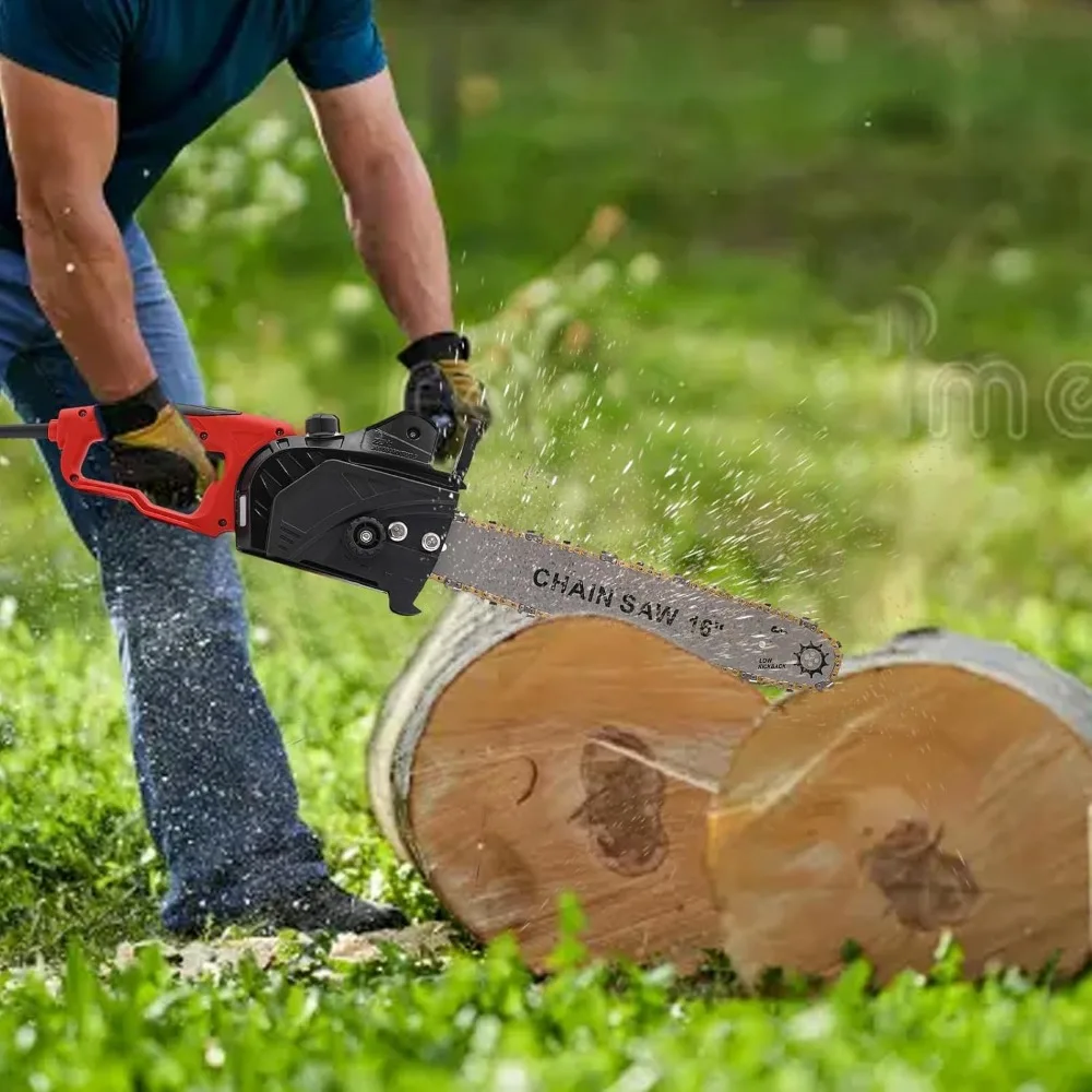 2000 W Electric Chainsaw with Automatic Oiler Electric Chain Saw 16 Inch Chainsaw Wood Saw 800 RPM Pruning Saw Portable Cutting