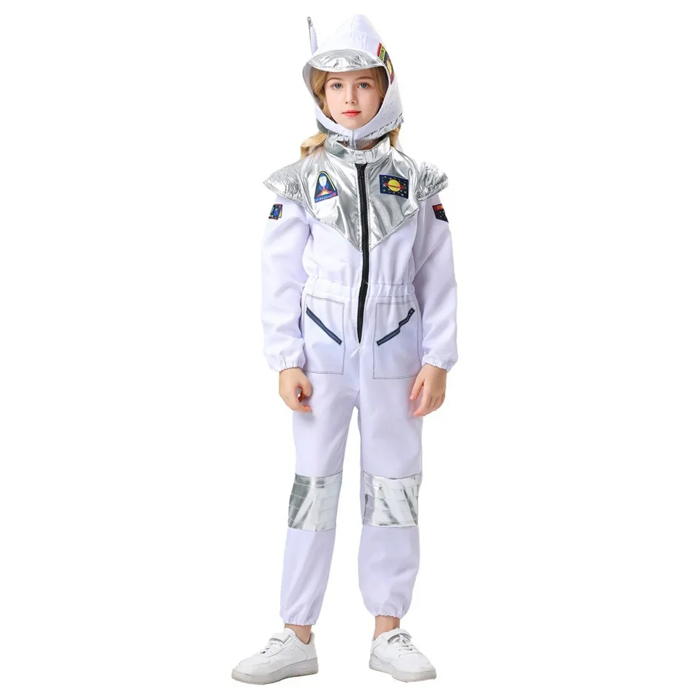 

Kids Boys Girls Astronaut Costumes Spaceman Jumpsuit Halloween Kids Space Aerospace Pilot Stage Show Cosplay Costumes