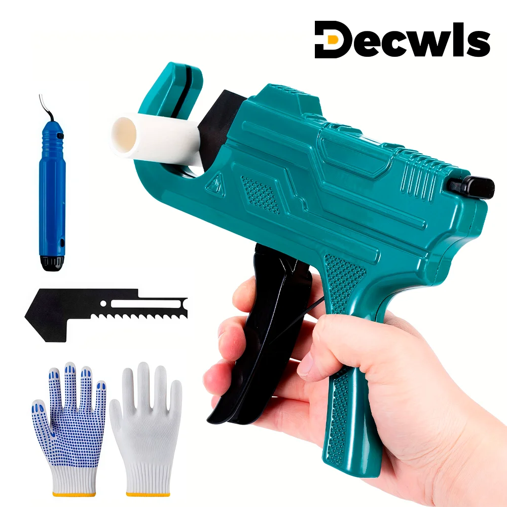 Durable Ratchet Tube Cutter Set Portable Pipe Cutter Scissors Cutting Tool Cutting 42MM Pipes with Deburring Tool/Blades/Gloves