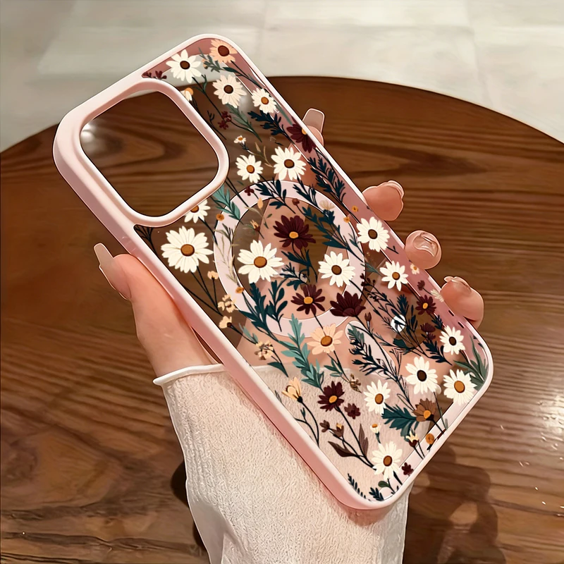 

Clusters of Multi-Colored Daisy Flowers Magnetic Phone Case For iPhone 17 Cases iPhone 16 15 Pro Max 14 Plus 13 12 11 17E Cover