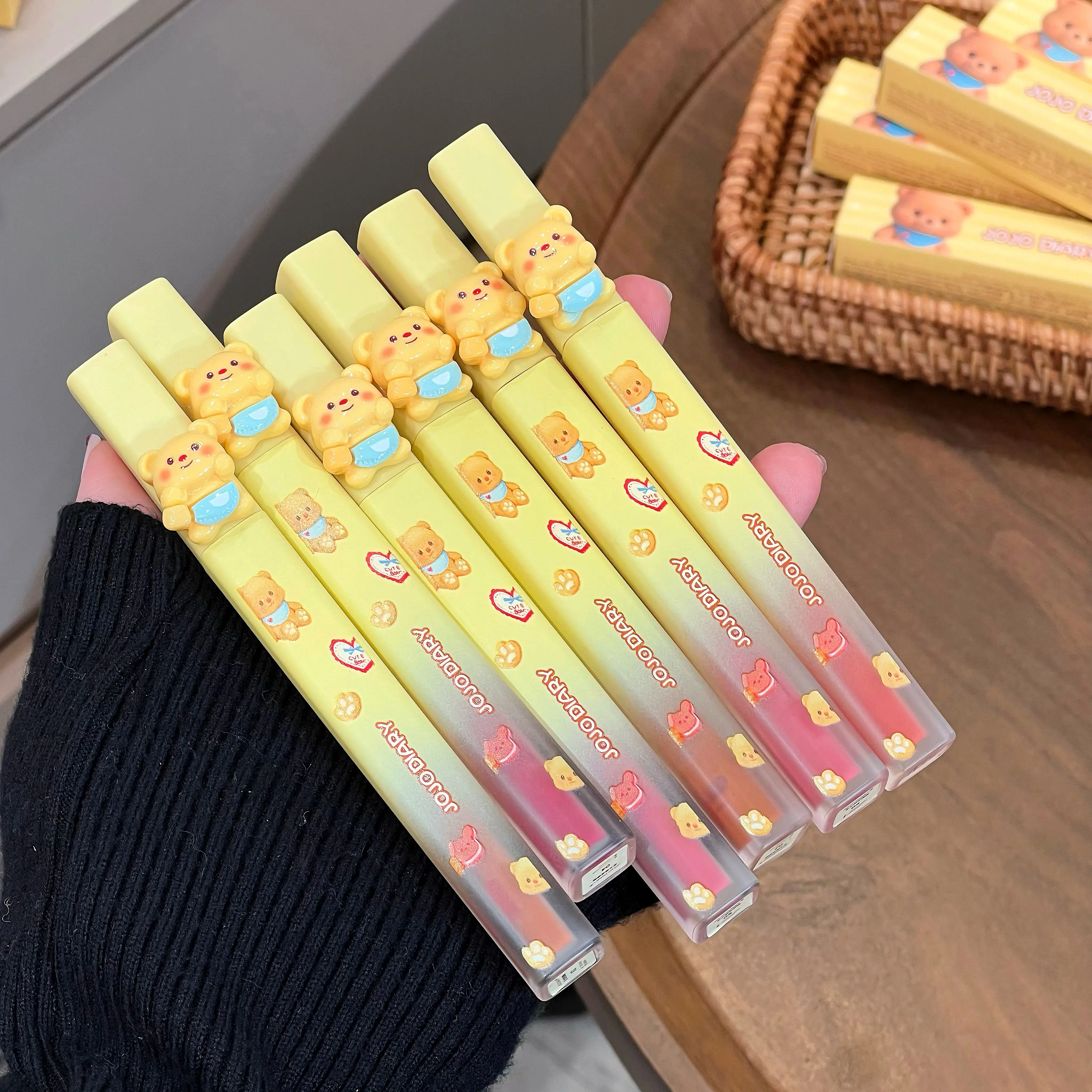 Cheesy Bear – vernis à lèvres miroir, lèvres repulpées hydratantes, vernis à lèvres léger à l'eau, durable, pas facile à coller, brillant à lèvres miroir