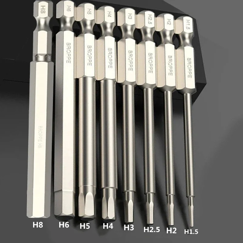 8Pcs Hex Screwdriver Bit Set H1.5-H8 Metric Allen S2 Alloy Steel Magnetic Allen Key Wrench Screwdriver for Electric Drill