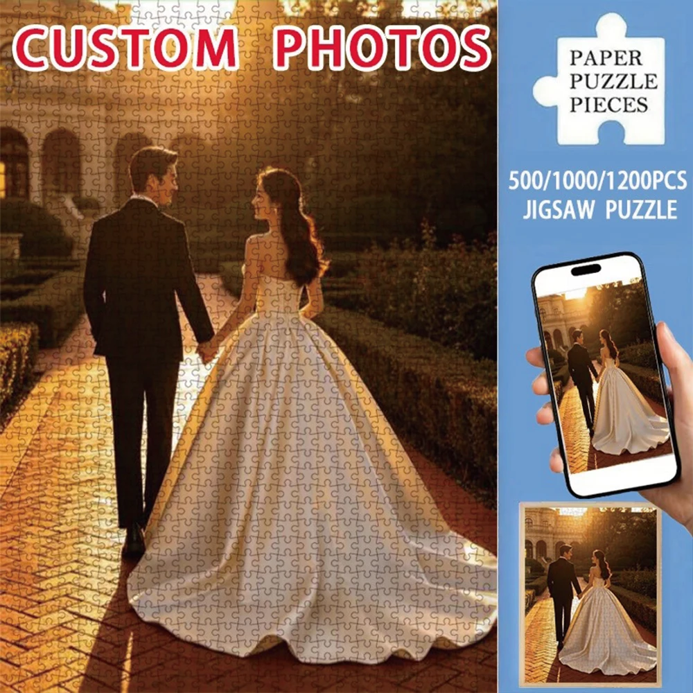 35/300/500/1000pcs Personalized Custom Photo Puzzle Wedding Photos DIY Toy Decoration Collectiable Present