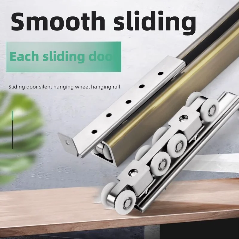 

Комплект из 2 роликов для раздвижных дверей с 4/8 подвесными колесами для домашних деревянных дверей и направляющих