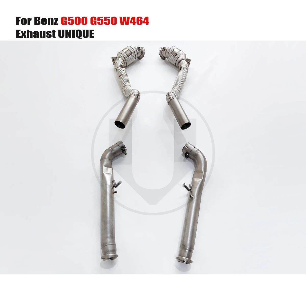

UNIQUE for 2022+Benz G500 G550 W464 4.0t sports with heat shield metal catalytic ss304 exhaust downpipe