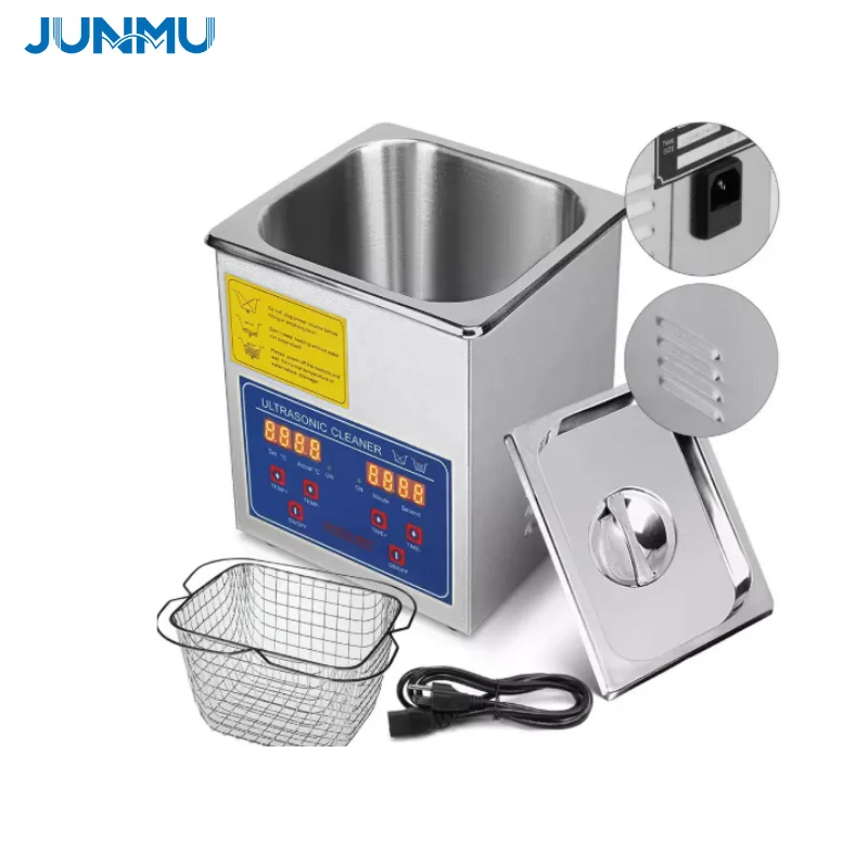 Portable 2L Mini Ultrasonic Cleaner Digital Display for Eyeglasses Jewelry and Cosmetic Tools at Home or in Salon