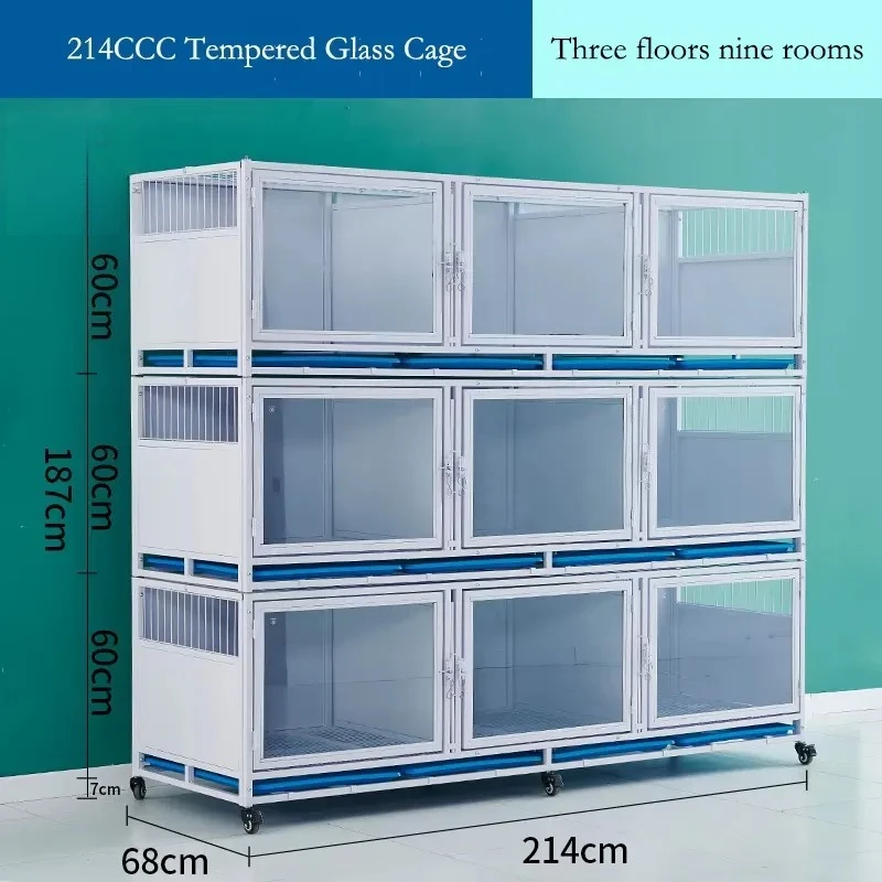Modern Metal Folding Dog Cage with Wheels and Plastic Grille Box for Indoor and Outdoor Use