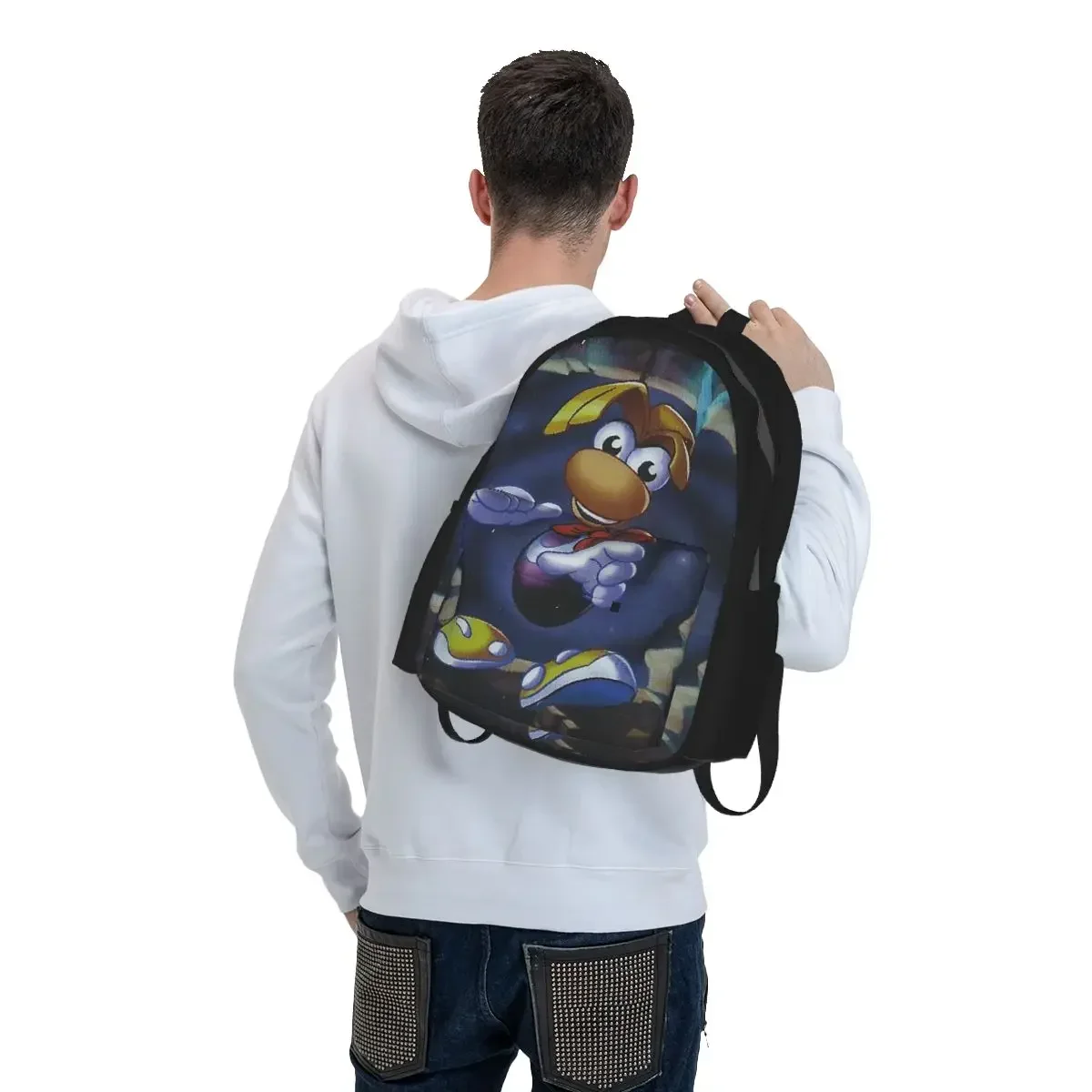 Ps1 Rayman Game Vintage Gamer Gaming Gamer Girl Videogames Backpack BookBag School Bag Laptop Shoulder Bags for Men Women