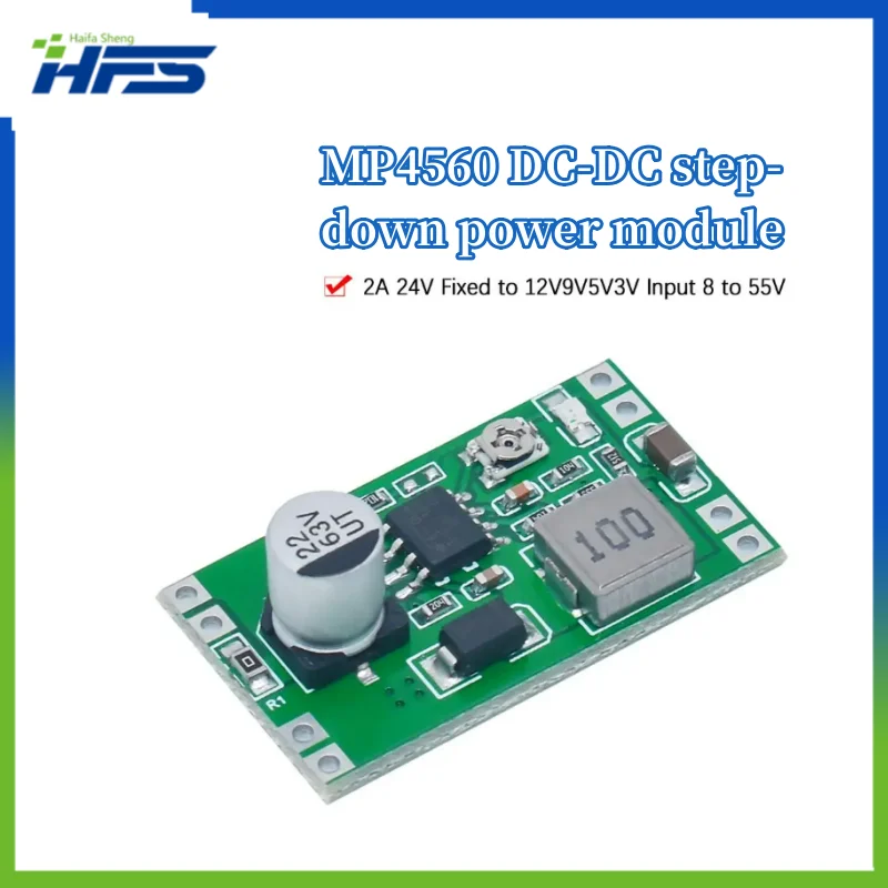 

Adjustable Step-Down Regulator, Power Module, DC-DC, Input 6-55V to Output 3.3V, 5V, 9V, 12V, MP4560, High Quality