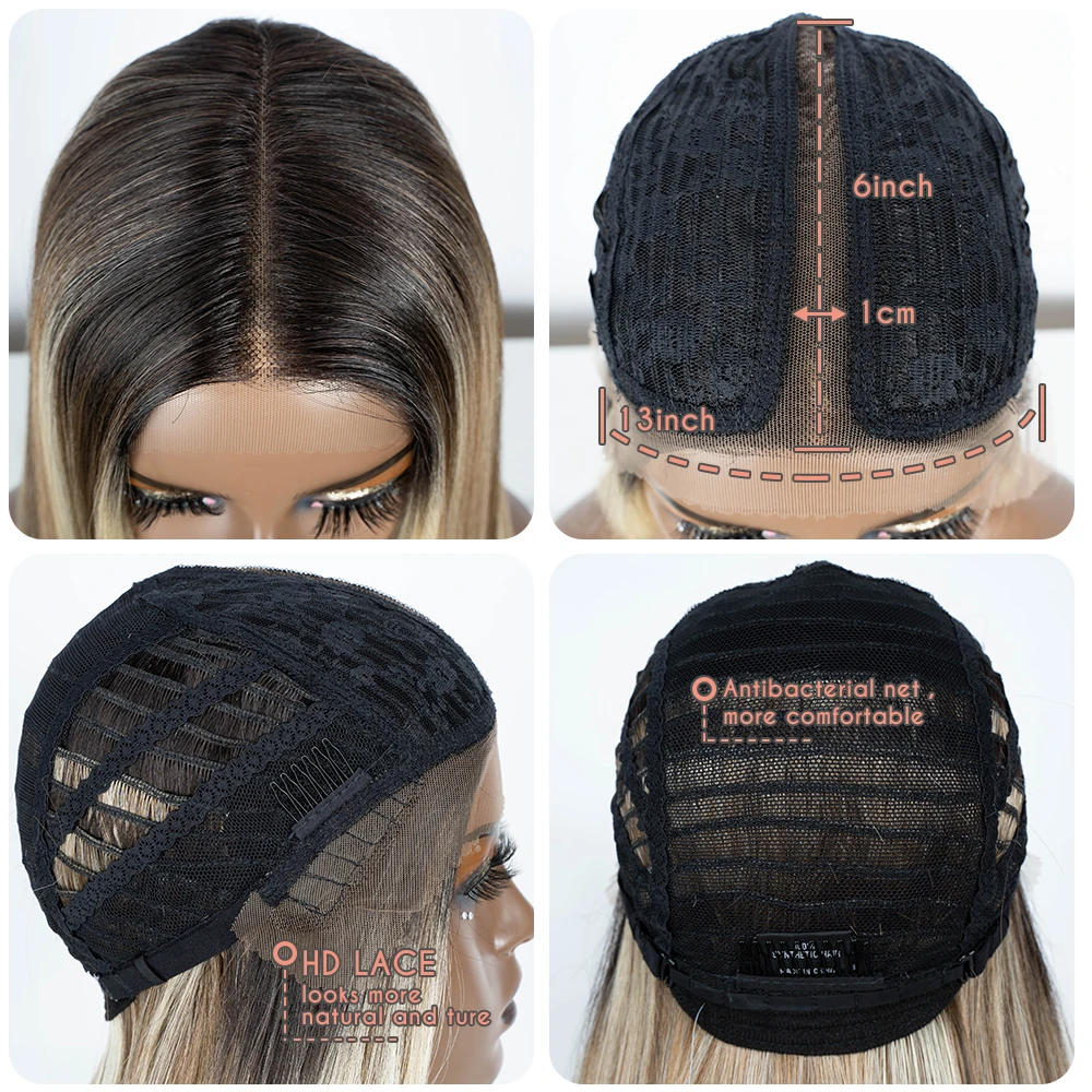 Synthetic Lace Front Wigs Piano Blonde Brown Black Lace Wigs  38 Inch Long Straight Wig Lace Wig Cosplay Straight Lace Front Wig