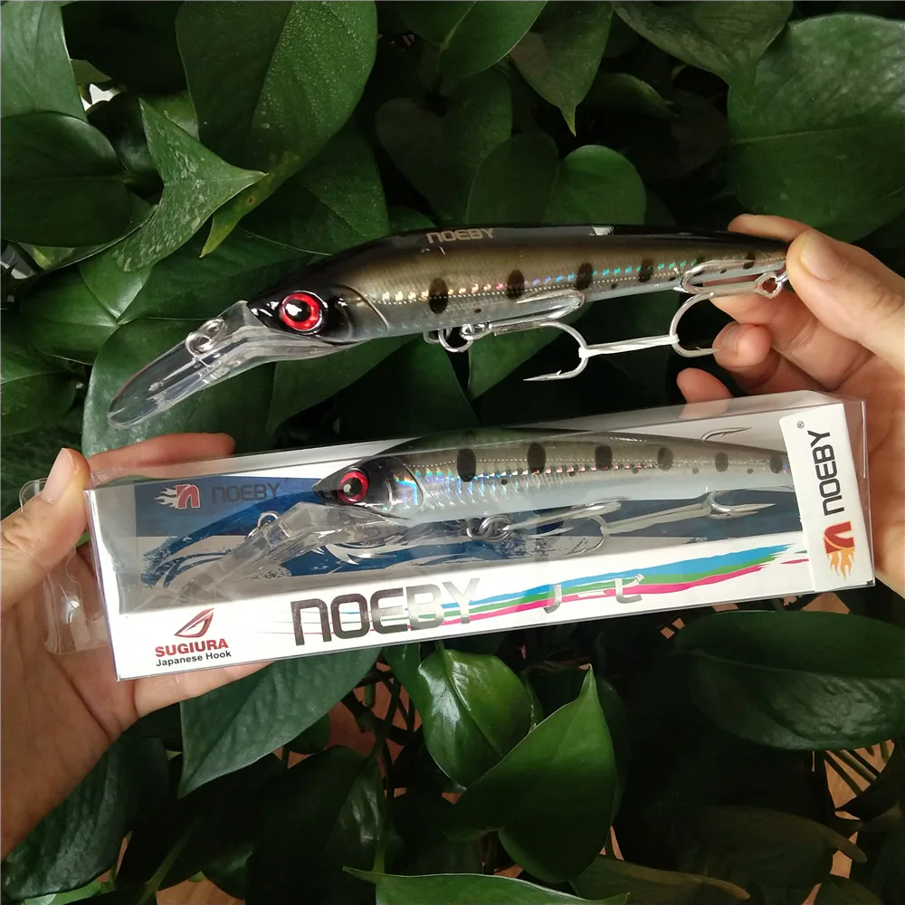 

NOEBY 3Pcs 14cm 50g Sinking Minnow Lures 50g Heavy Hard Bait 7‑9m Diving Depth Long Distance Casting Lures For Sea Bass