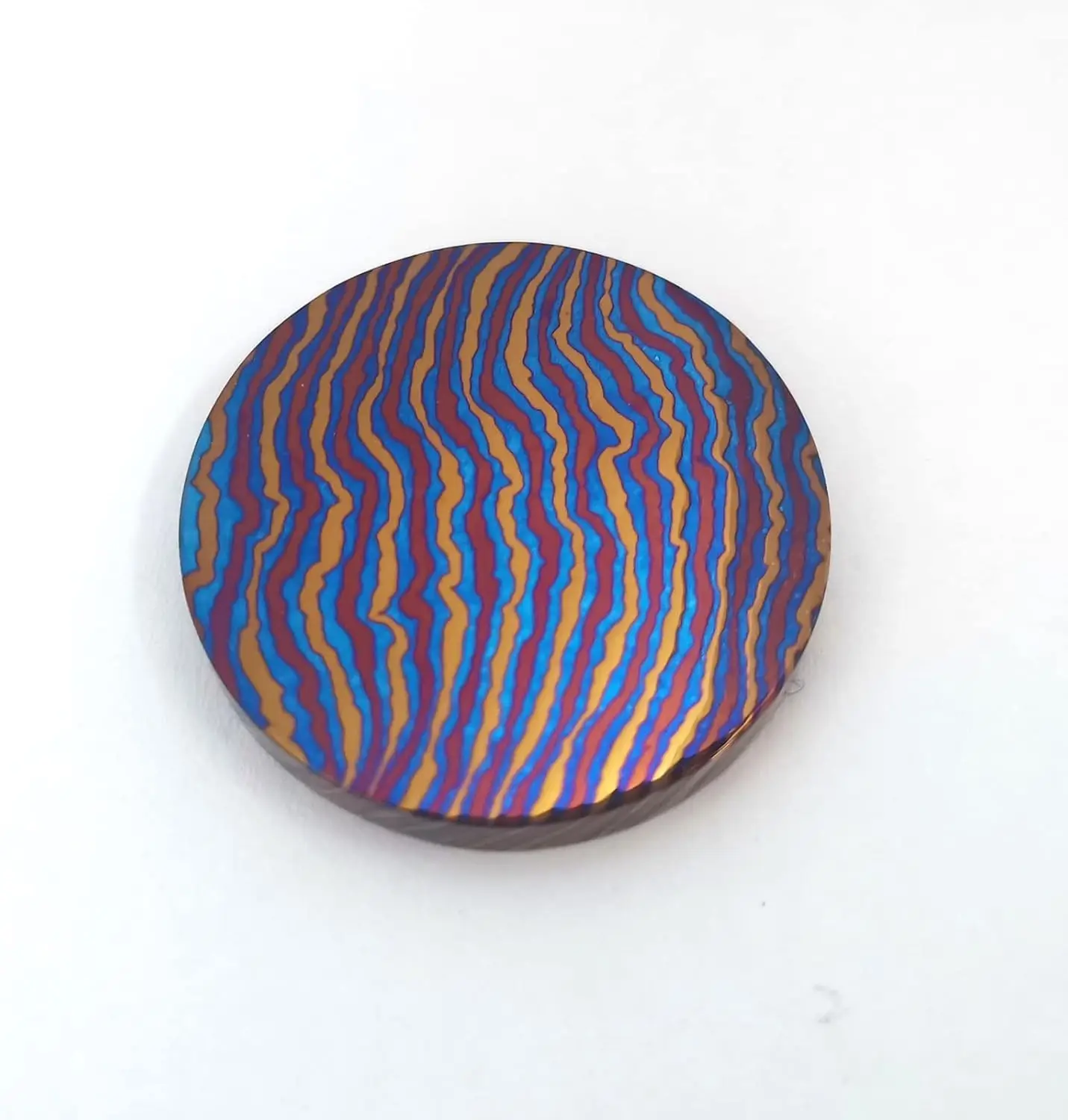 Titanium Damascus EDC Coin - Handmade Timascus Mokuti, Commemorative Collectible Souvenir Gift