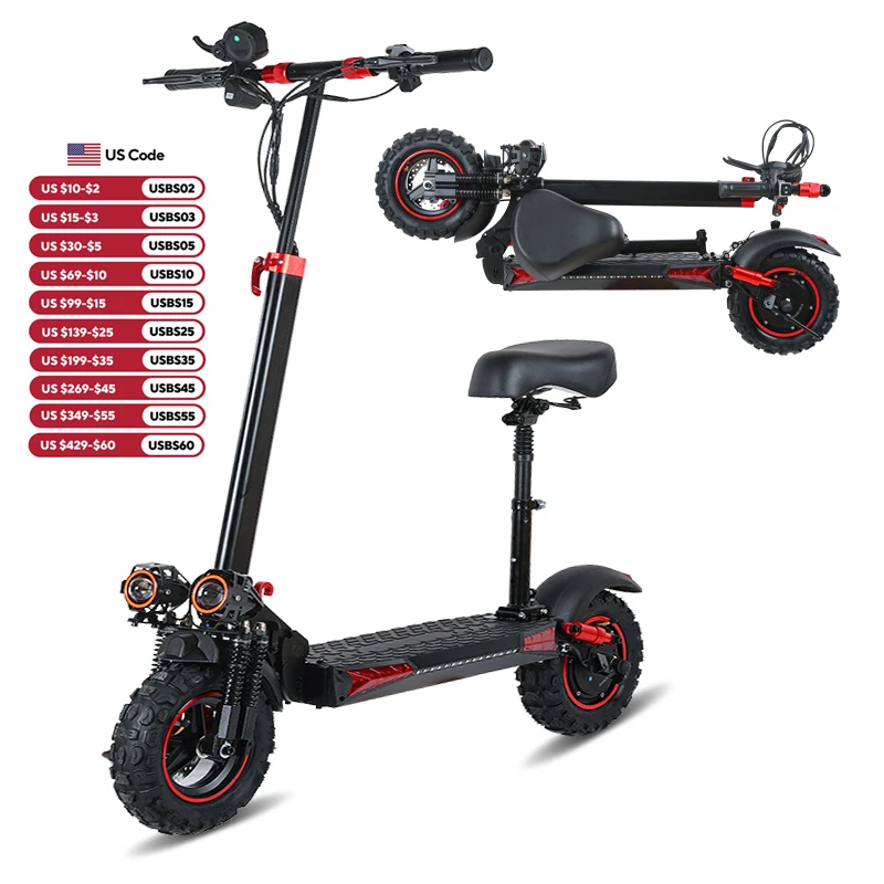 

1200W Motor Scooters Electric 48V18AH Lithium Battery Off-Road Tires City Commute Scooter 34MPH Dual Suspension Folding EScooter