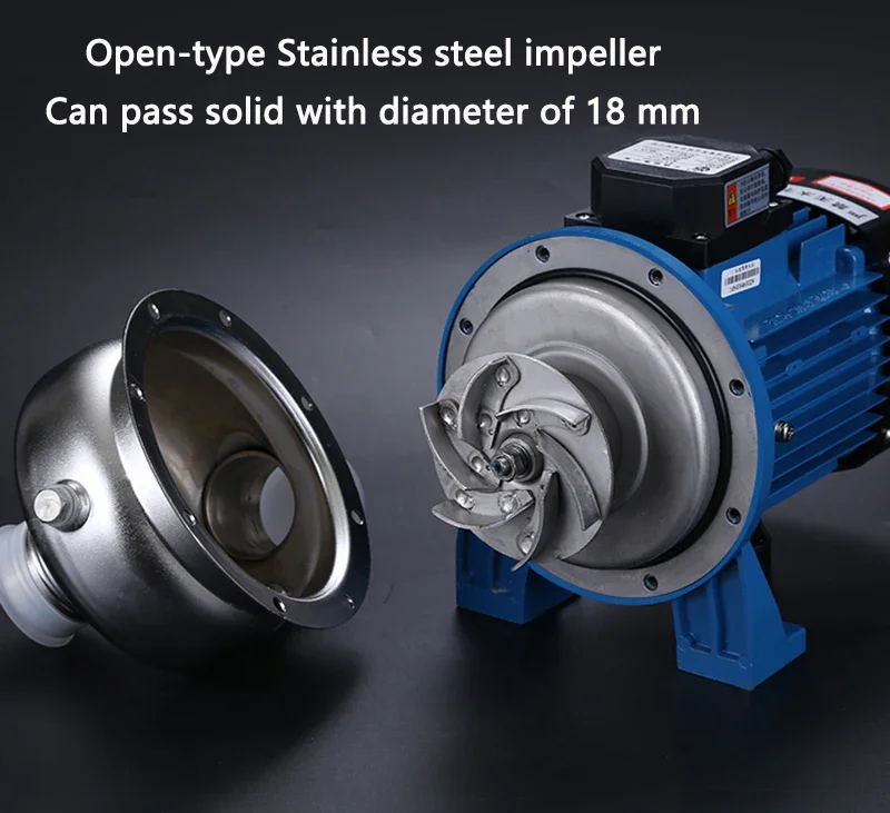 550W/750W Semi-open impeller Stainless steel Centrifugal pump Noncorrosive Sewage pump Water pump