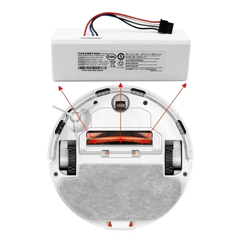 14.4V P1904-4S1P-MM Battery For Xiaomi Sweeping Robot Battery 1C Vacuum Cleaner Cleaning Robot Accessories Replacement Battery